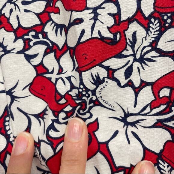 Vineyard Vines X Target Red & White Whale Print Girls Romper L 10/12 - Picture 6 of 11
